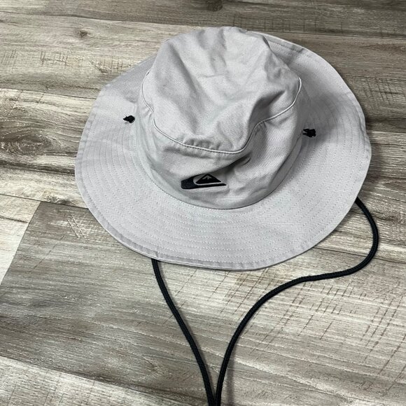 Quicksilver Embroidered Wide Brim Bucket Hat Grey Black Unisex Size L/XL - Picture 1 of 9